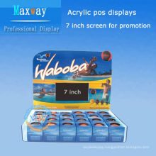 acrylic pos displays with 7 inch lcd screen for promotion